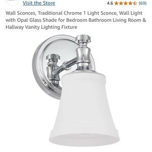 Hanaloa Chrome Wall Sconce with Opal Glass Shade , MSRP $52 per sconce